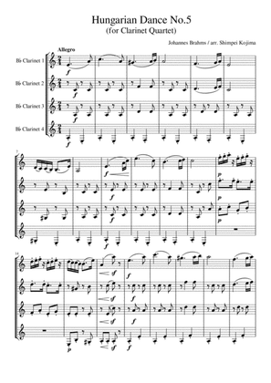 Brahms : Hungarian Dance No.5 (for Clarinet Quartet)