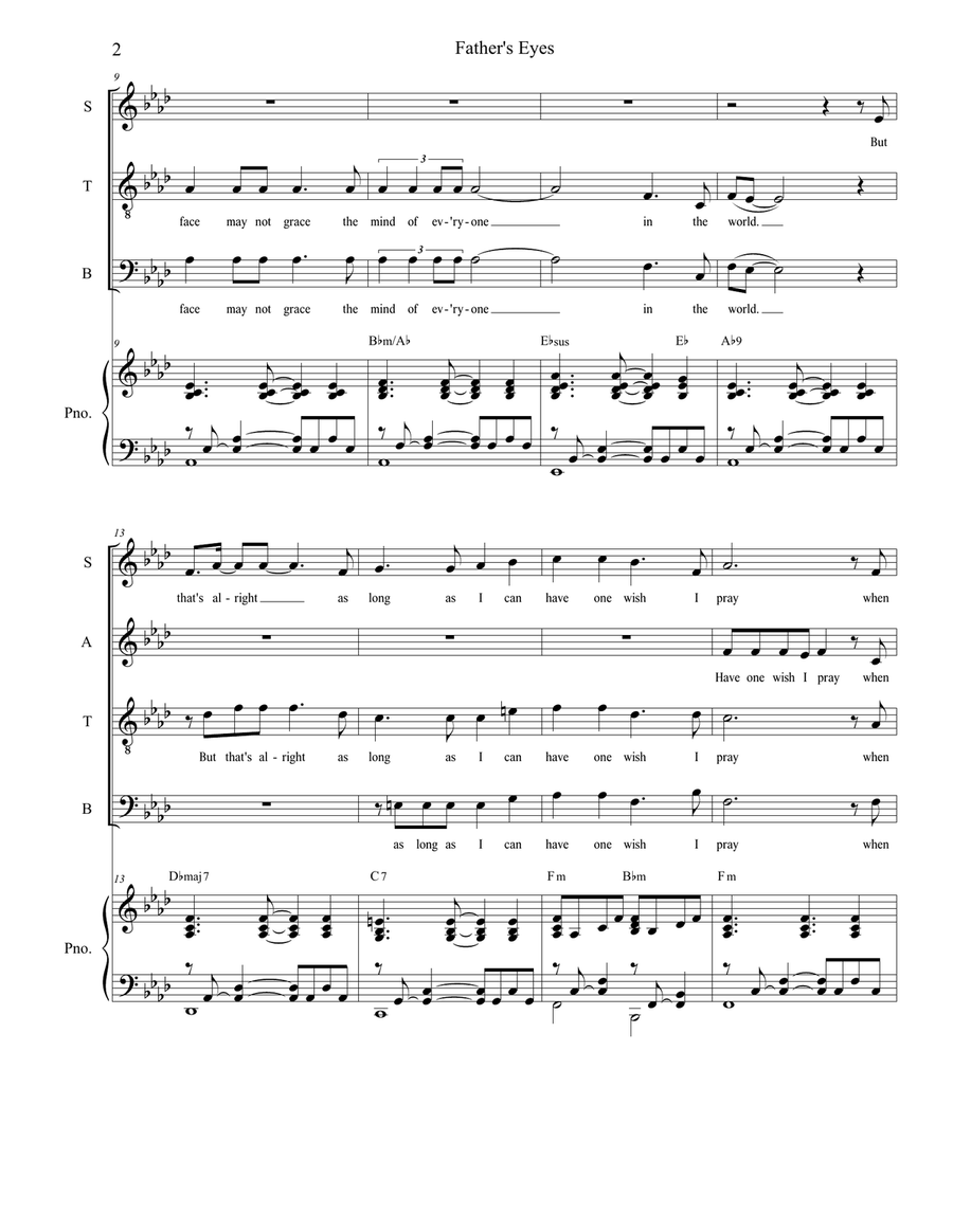 Father's Eyes 4-Part scores gallery preview page 2