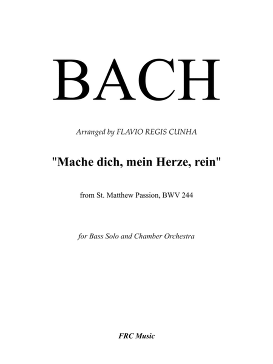 Bach: Aria 'Mache dich, mein Herze, rein' for Bass Solo and Chamber Baroque Orchestra image number null