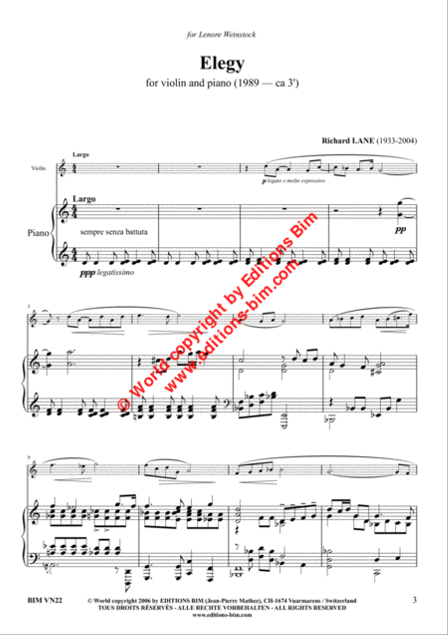 Elegy Violin Solo scores gallery preview page 2