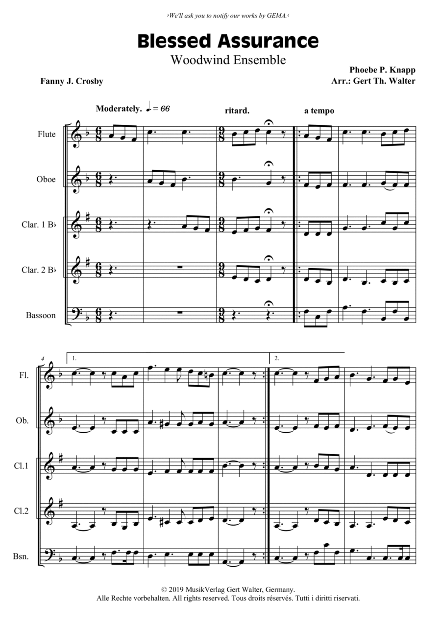 Blessed Assurance Praise scores gallery preview page 1