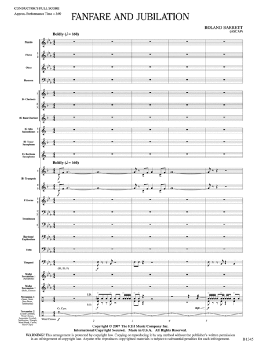 Fanfare and Jubilation: Score Concert Band scores gallery preview page 3