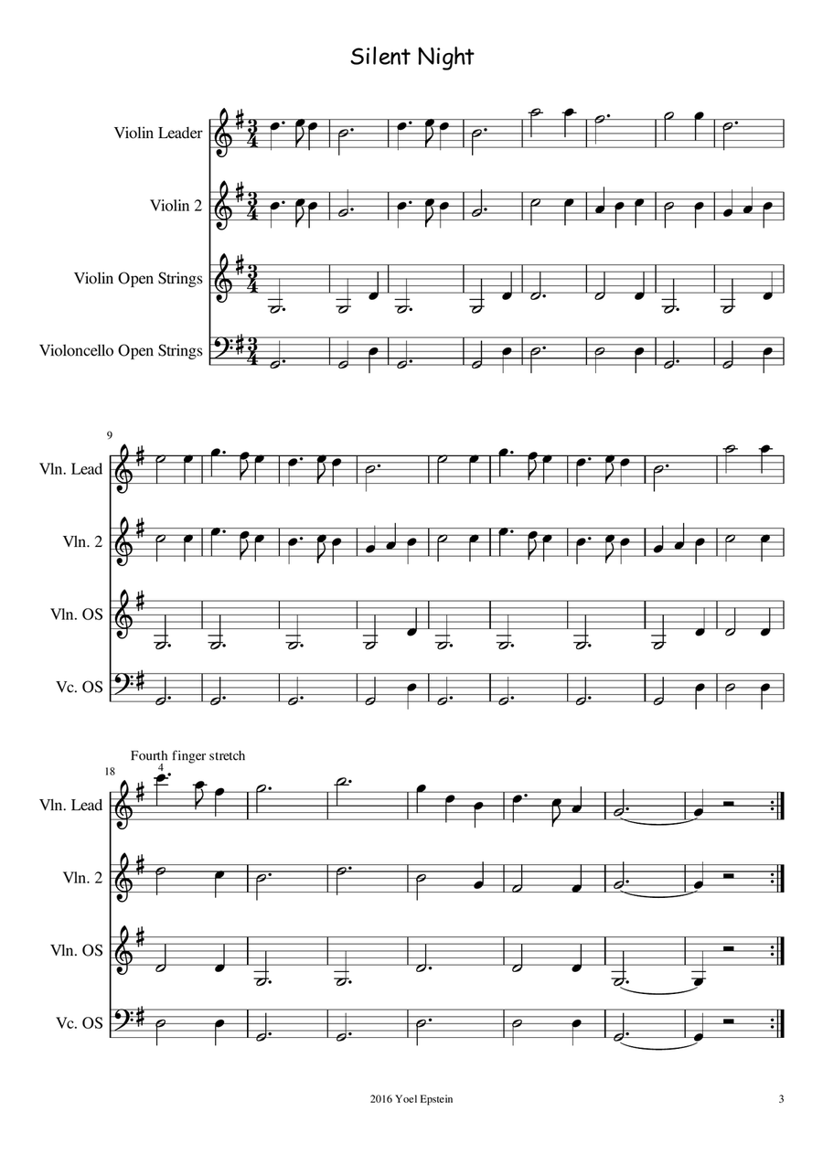 Open-string Symphony Christmas Edition: Holiday songs for mixed level violin ensemble String Orchestra scores gallery preview page 5