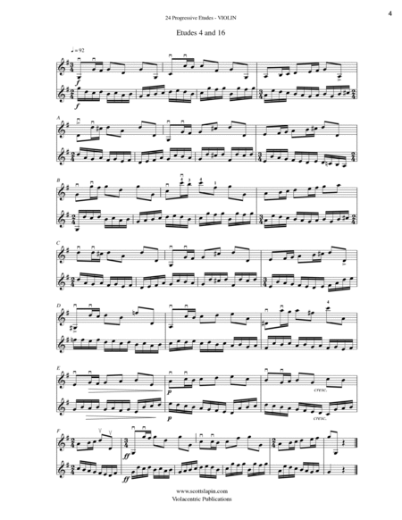 24 Progressive Etudes for violin solo (or duo)