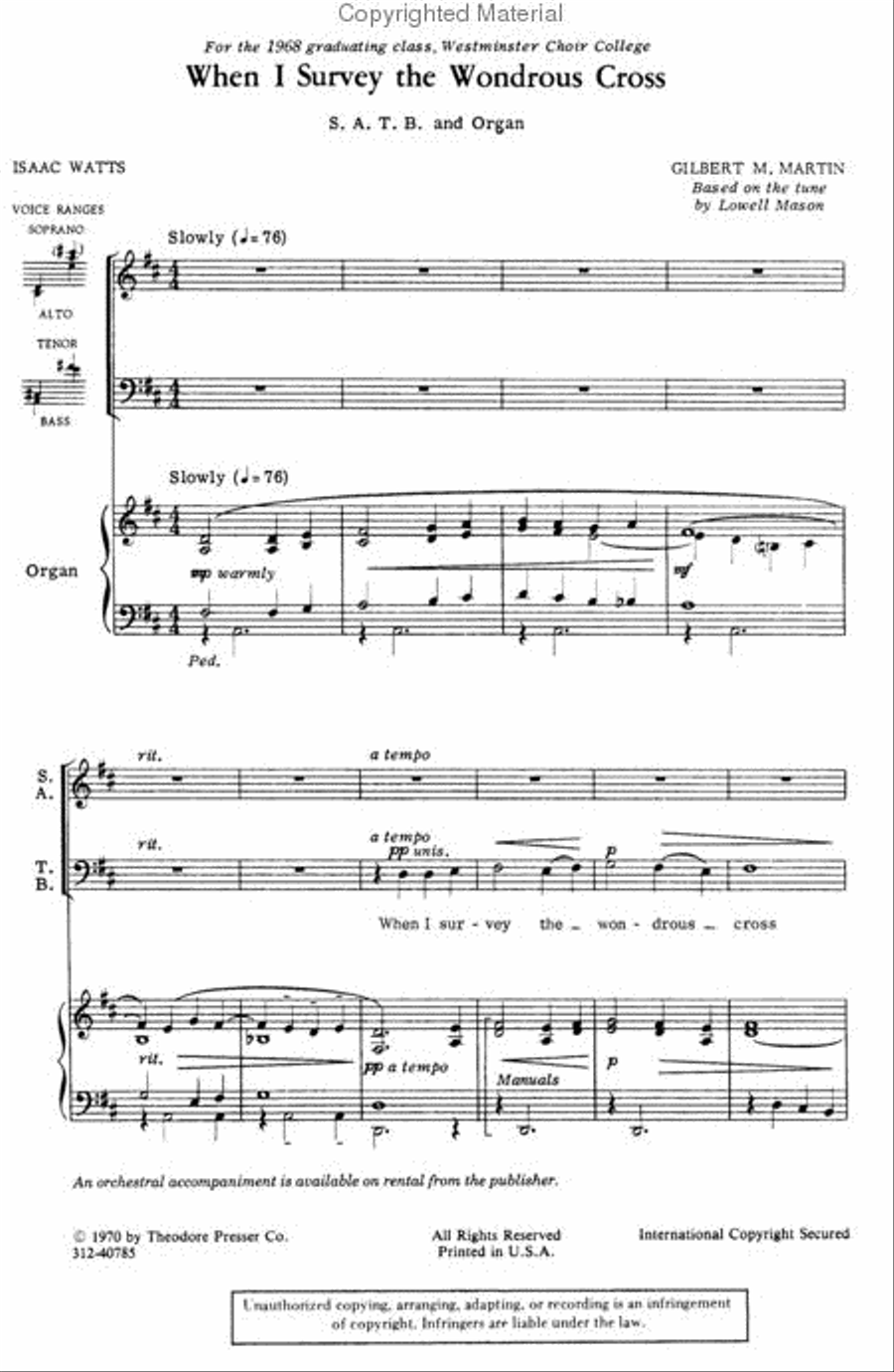 When I Survey the Wondrous Cross 4-Part scores gallery preview page 2