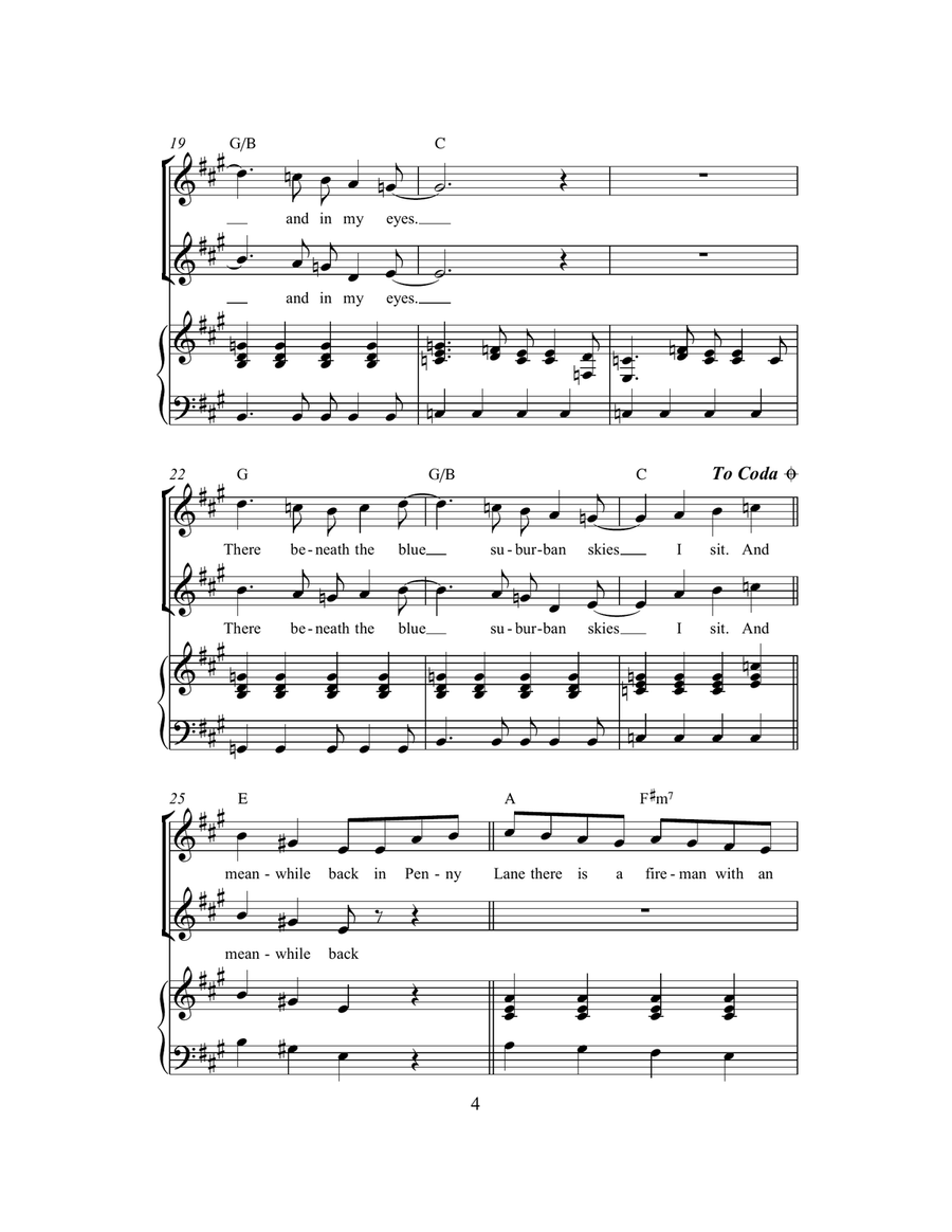 Penny Lane (arr. Rick Hein) 2-Part scores gallery preview page 4