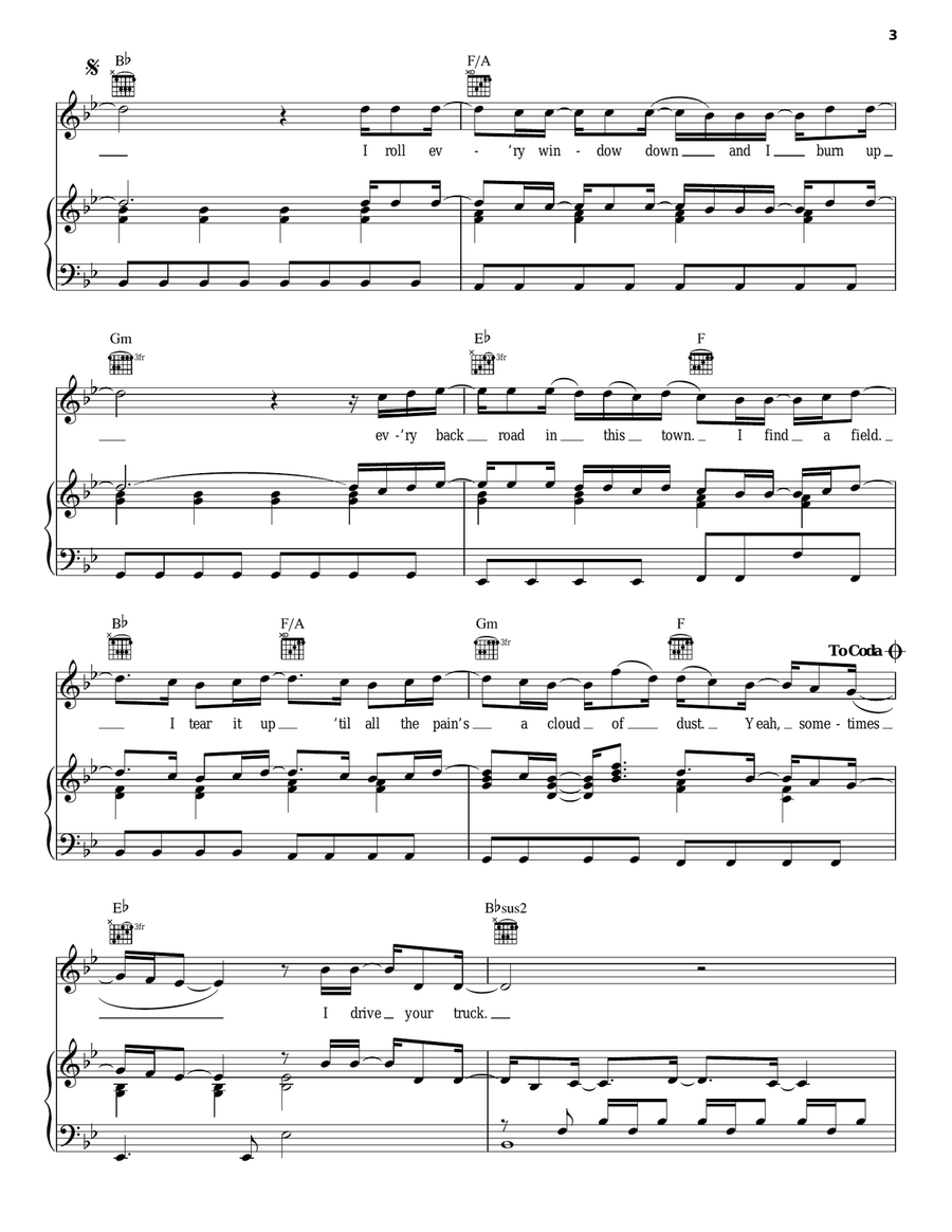 I Drive Your Truck Acoustic Guitar scores gallery preview page 3