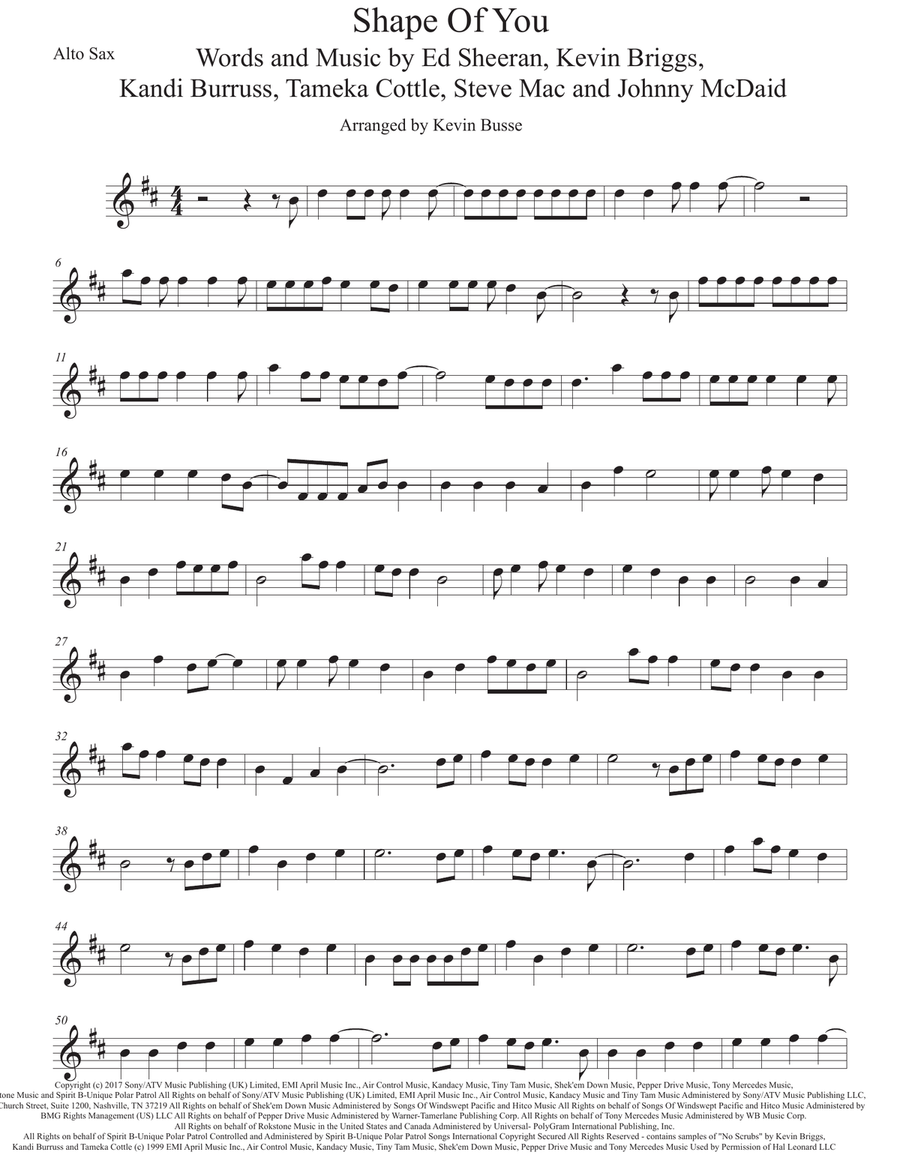 Shape Of You Alto Saxophone scores gallery preview page 1