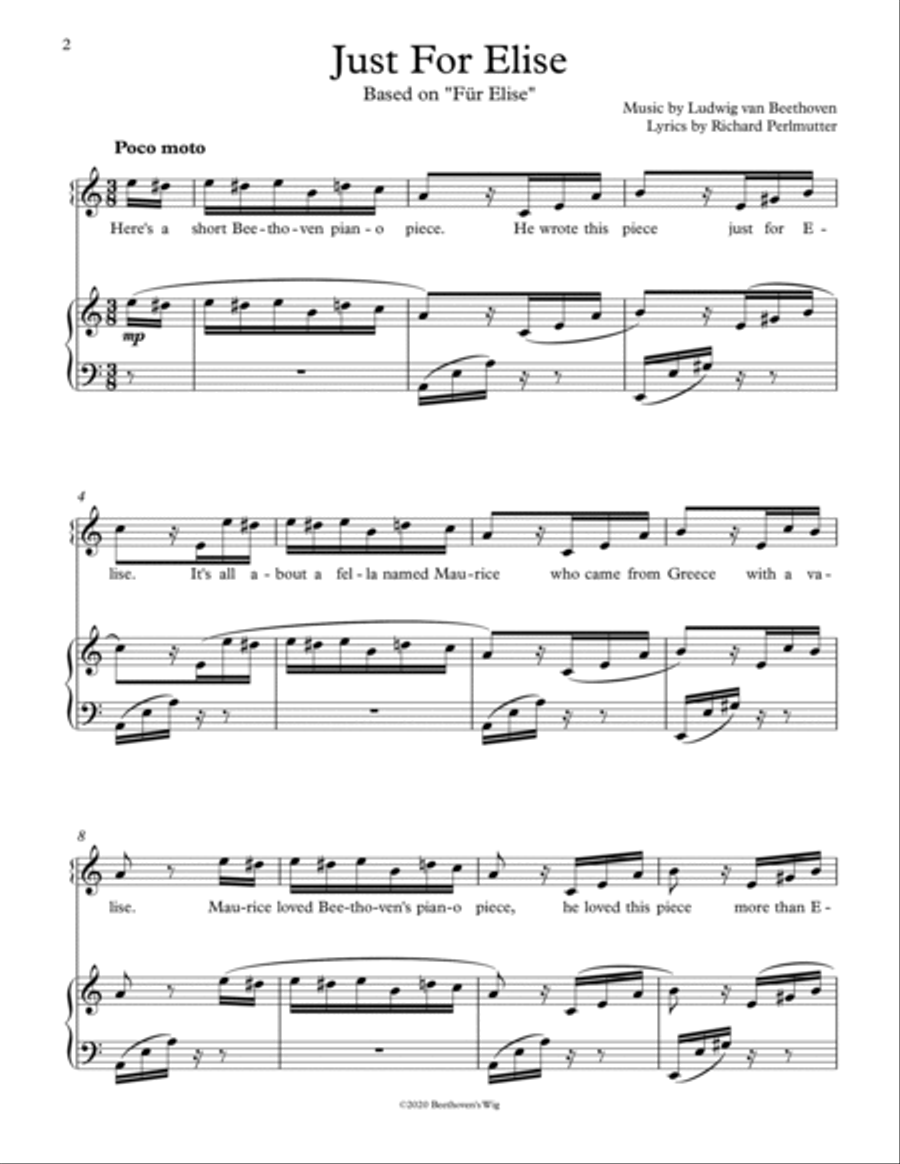 Beethoven's Wig - Fun and Easy Piano Voice scores gallery preview page 3