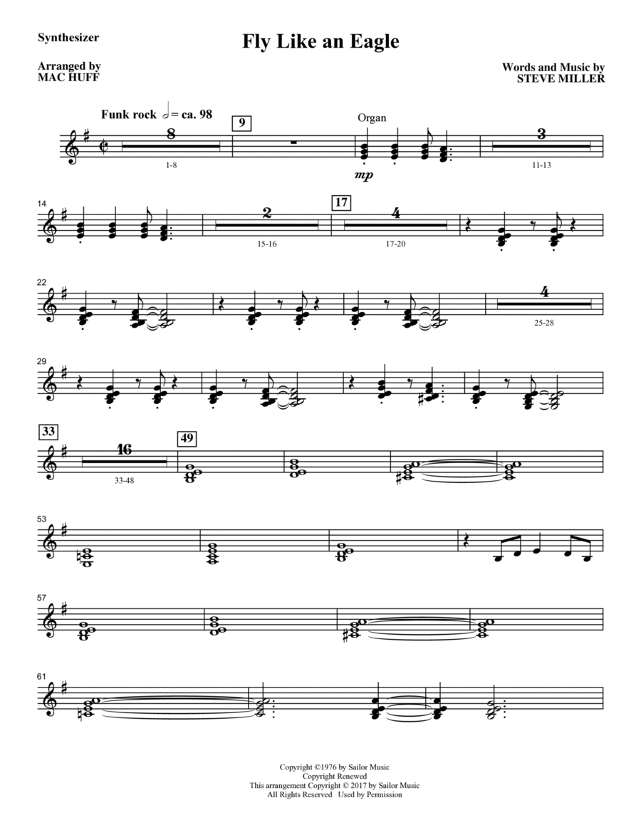Fly Like an Eagle - Synthesizer Choir scores gallery preview page 1