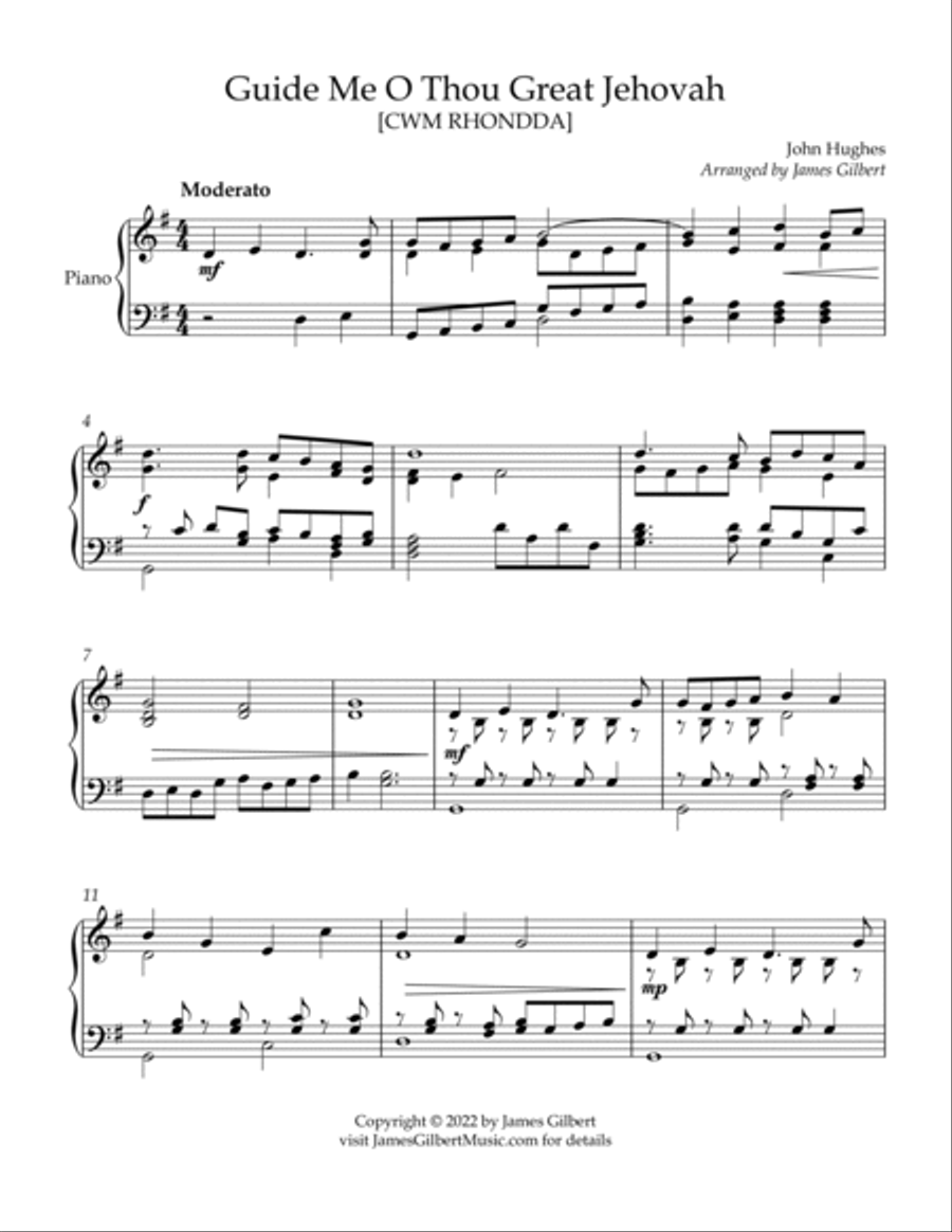 Guide Me O Thou Great Jehovah Piano Solo scores gallery preview page 2