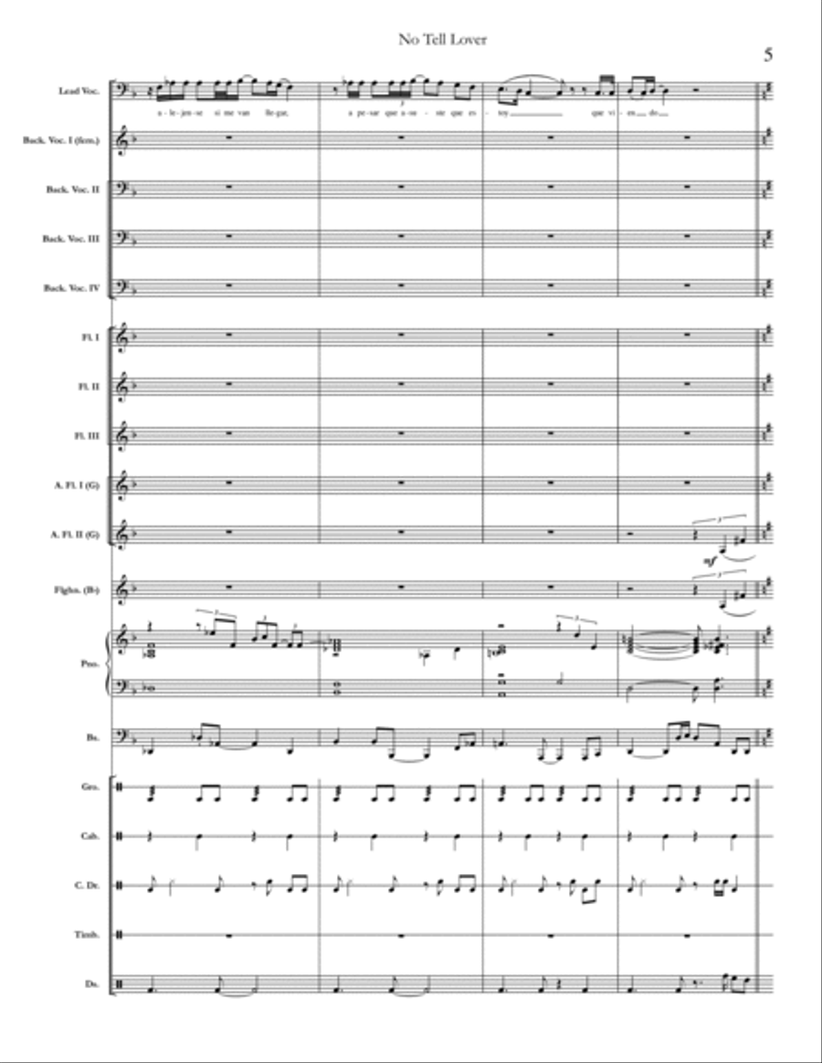 No Tell Lover Large Ensemble scores gallery preview page 5