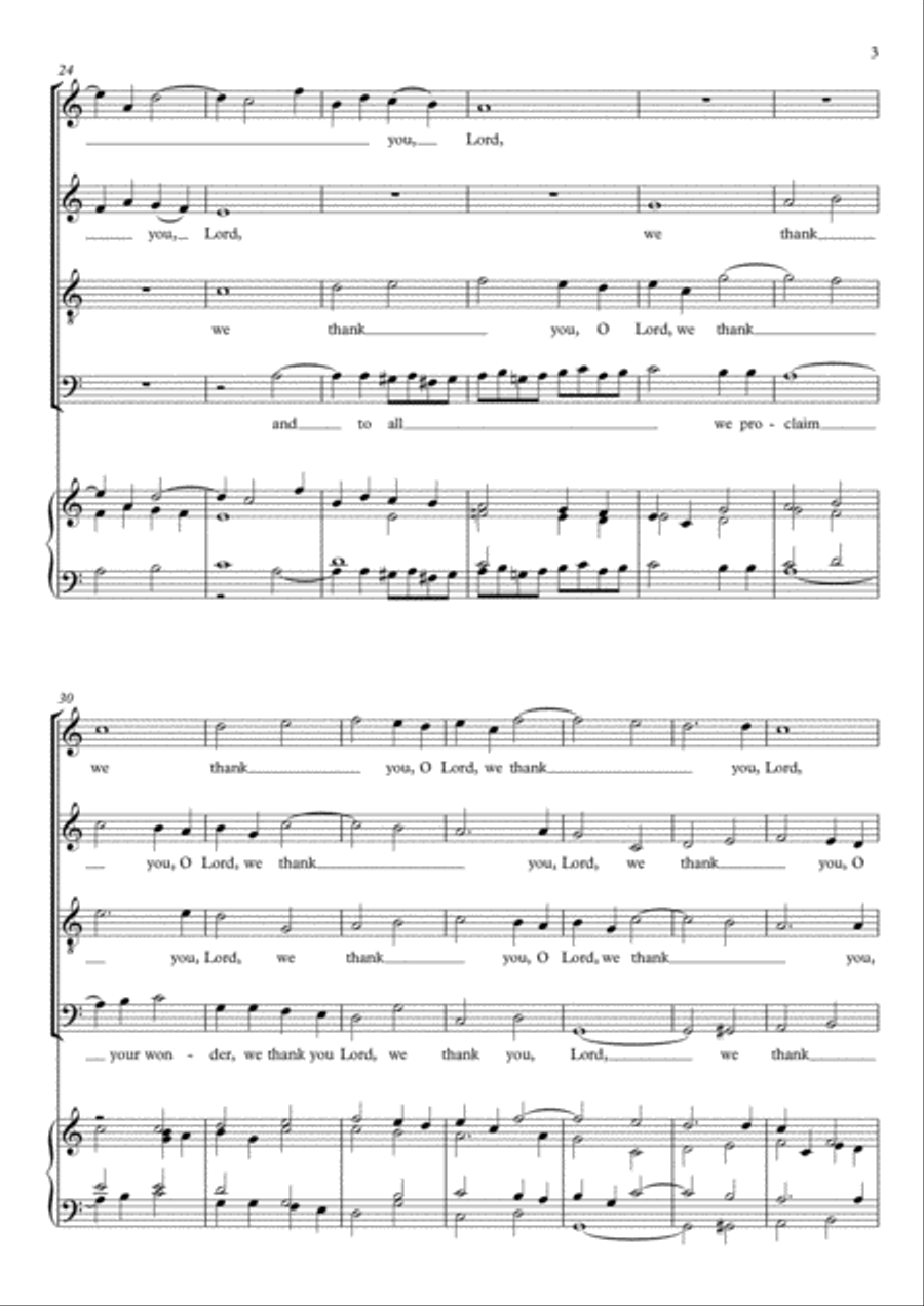 We Thank You, O Lord (Wir danken dir, Gott) for SATB and organ 4-Part scores gallery preview page 4