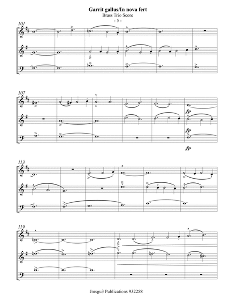 de Vitry: Garrit gallus/In nova fert for Brass Trio image number null