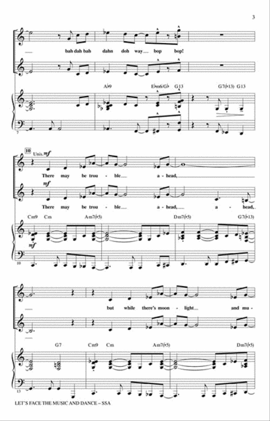 Let's Face the Music and Dance SSA scores gallery preview page 2