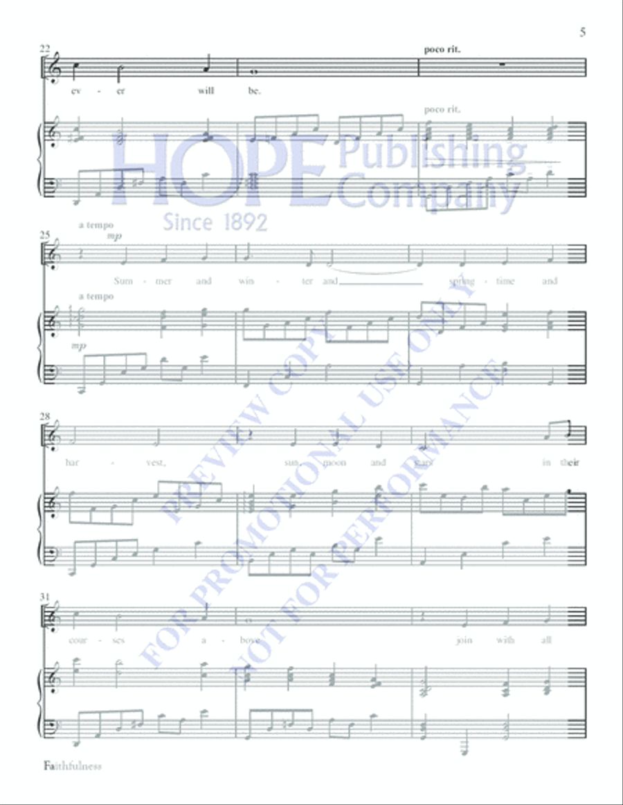 Faithfulness 4-Part scores gallery preview page 5