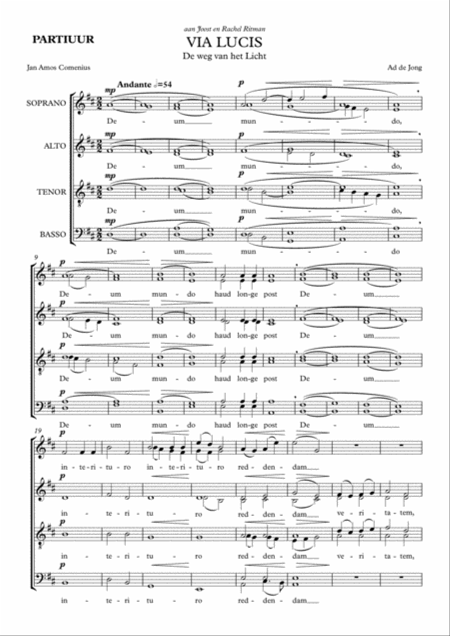 Via Lucis - The text is written by J.A. Comenius. 4-Part scores gallery preview page 2