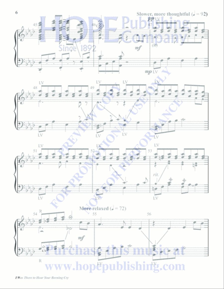 I Was There to Hear Your Borning Cry 5-Octaves scores gallery preview page 6