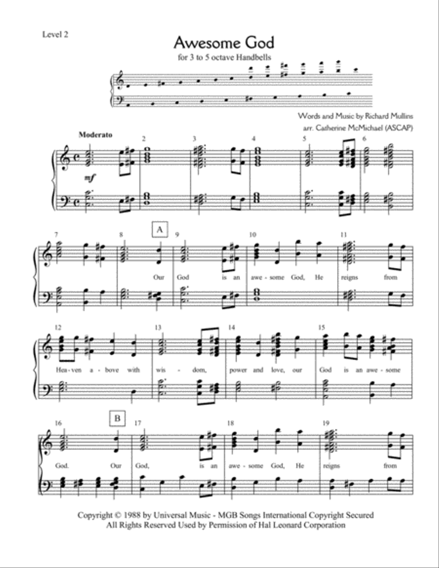 Awesome God Awesome God Handbell Choir scores gallery preview page 1