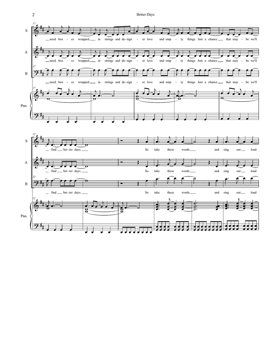 Better Days Better Days 3-Part scores gallery preview page 2