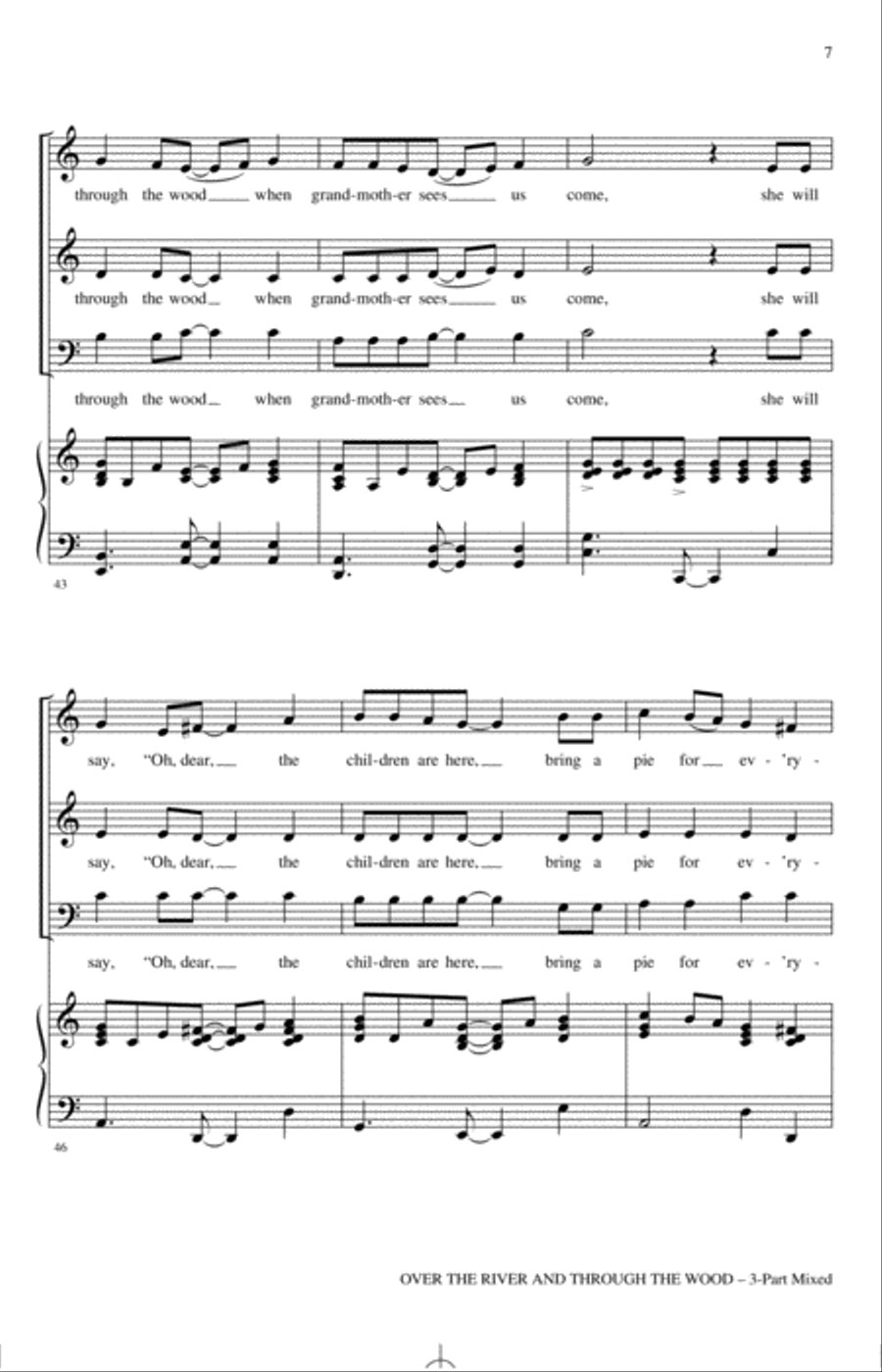 Over The River And Through The Wood 3-Part scores gallery preview page 6