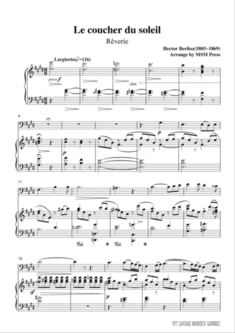 Berlioz-Le coucher du soleil,for Cello and Piano Voice scores gallery preview page 3