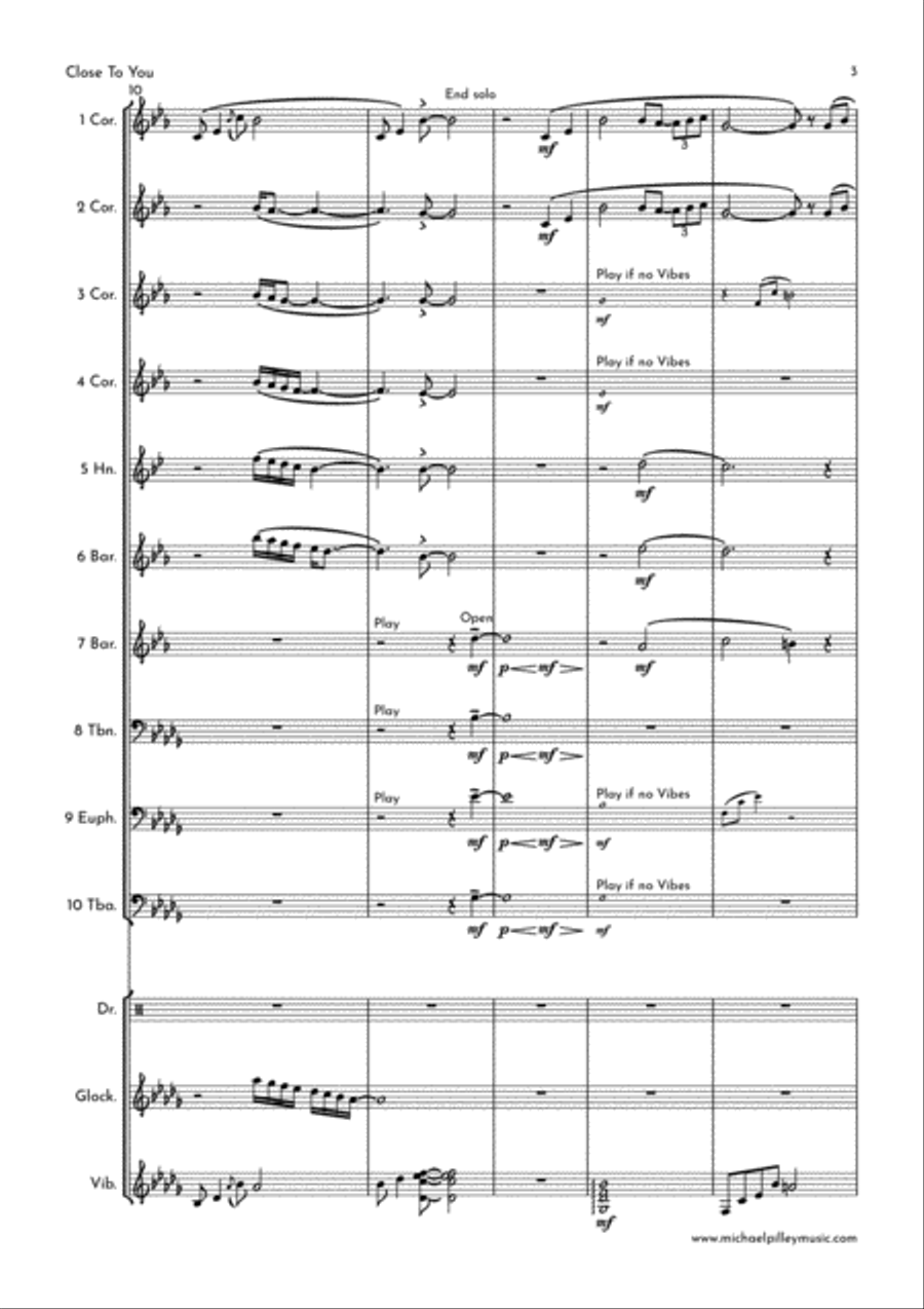 (they Long To Be) Close To You Brass Ensemble scores gallery preview page 4