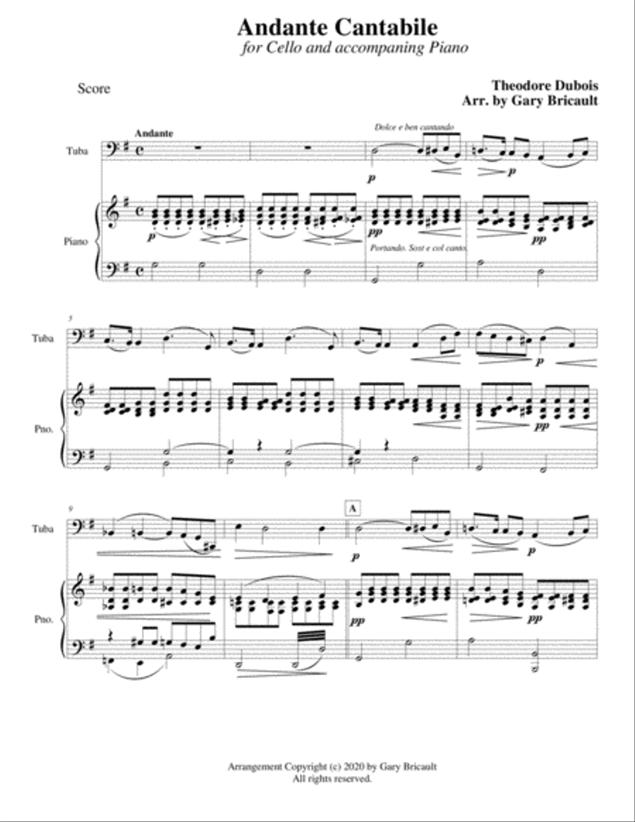 Andante Cantabile Andante Cantabile Piano scores gallery preview page 3