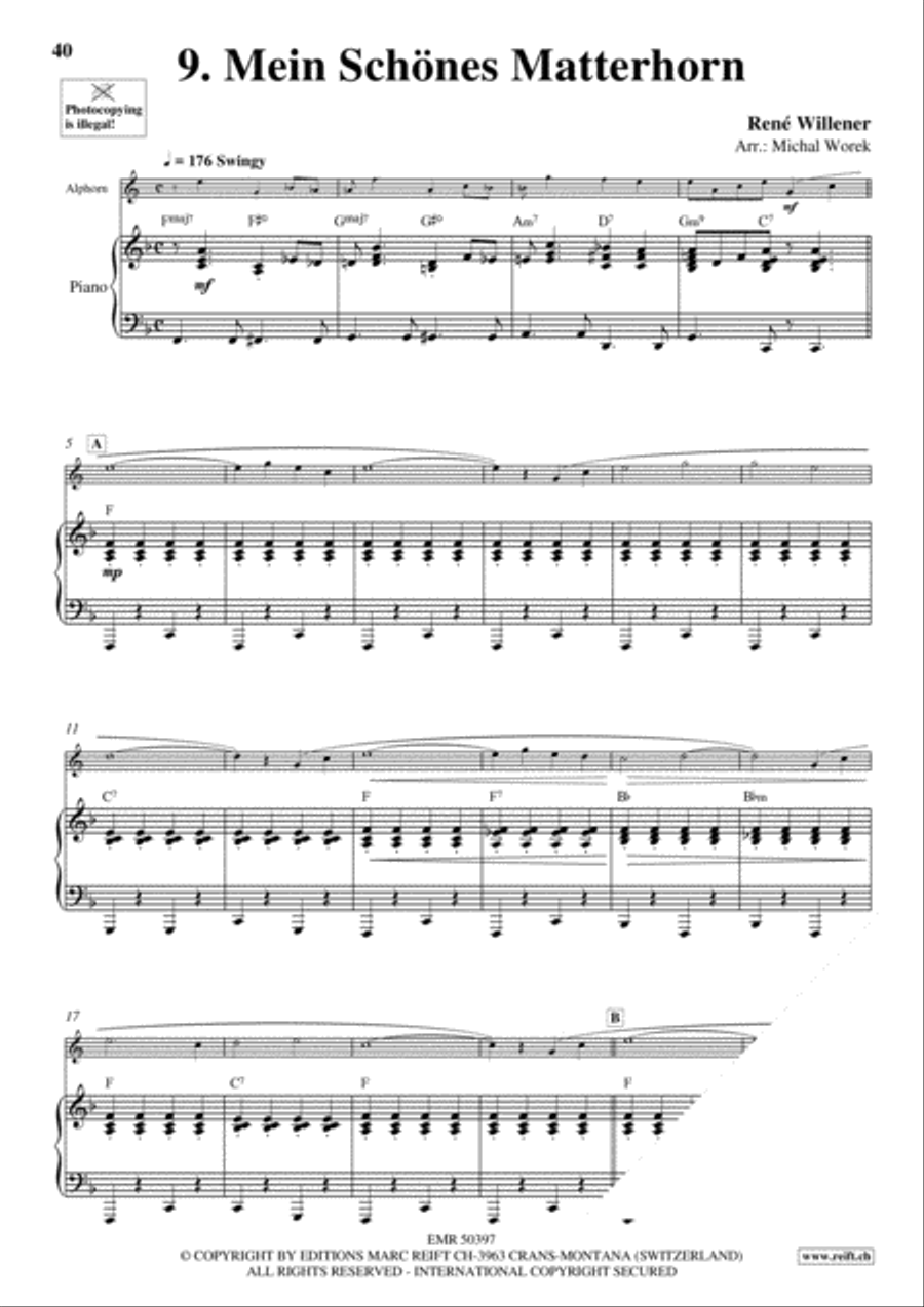 20 Alphorn Solos Volume 1 Piano Accompaniment scores gallery preview page 11