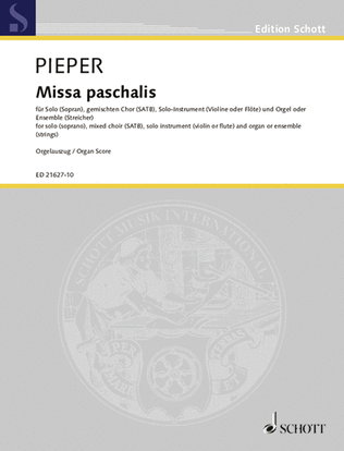 Missa Paschalis Organ Score (includes Part For Solo Instrument)