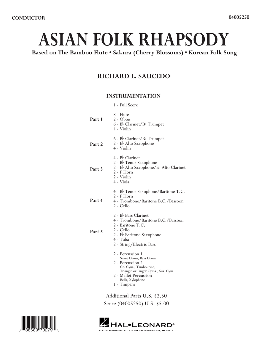 Asian Folk Rhapsody - Conductor Score (Full Score)