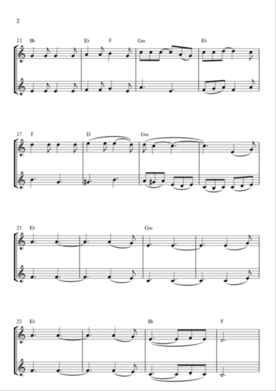 Hallelujah Clarinet Duet scores gallery preview page 2