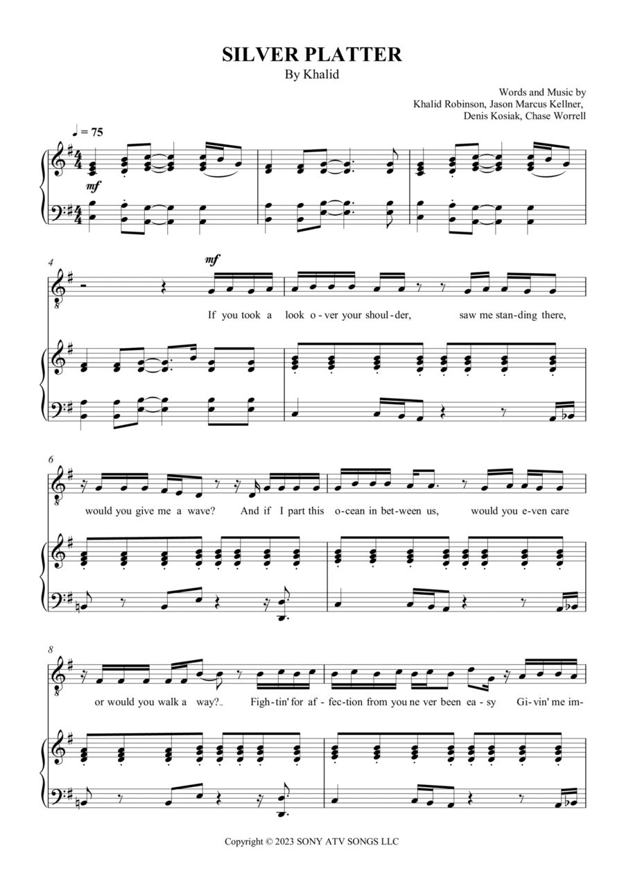 Silver Platter Silver Platter Voice scores gallery preview page 1
