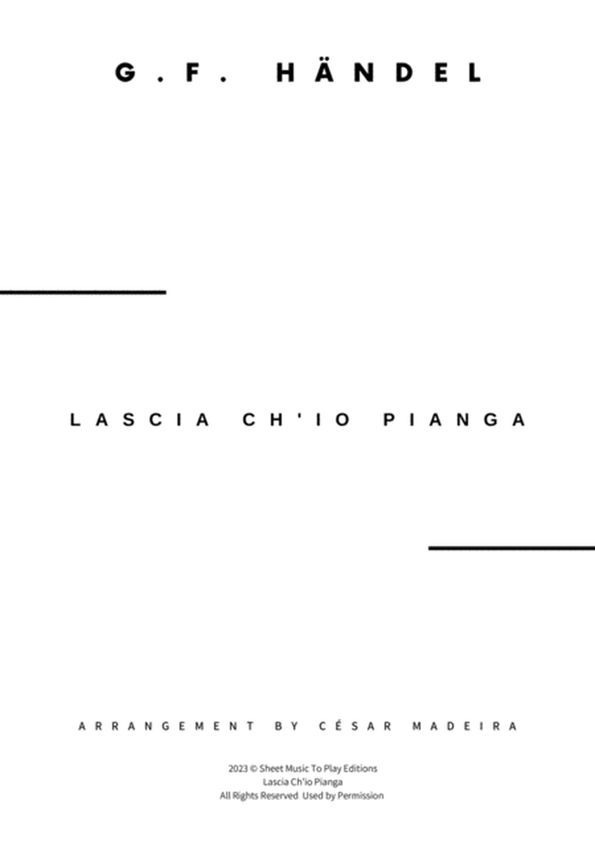 Lascia Ch'io Pianga - Easy Piano Four Hands (Full Score and Parts) image number null