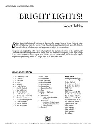 Book cover for Bright Lights!: Score