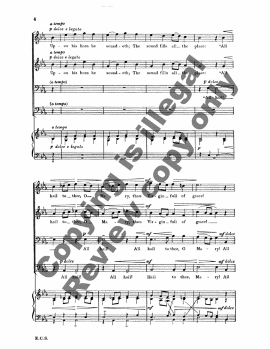 Marienlieder: 4. The Hunter TTBB scores gallery preview page 7