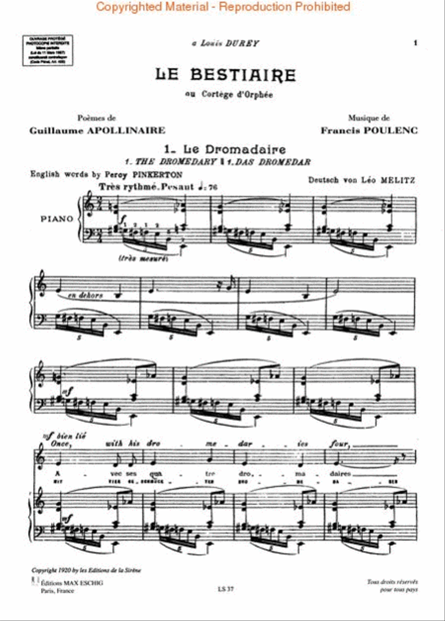 Le Bestiaire Le Bestiaire Voice scores gallery preview page 2