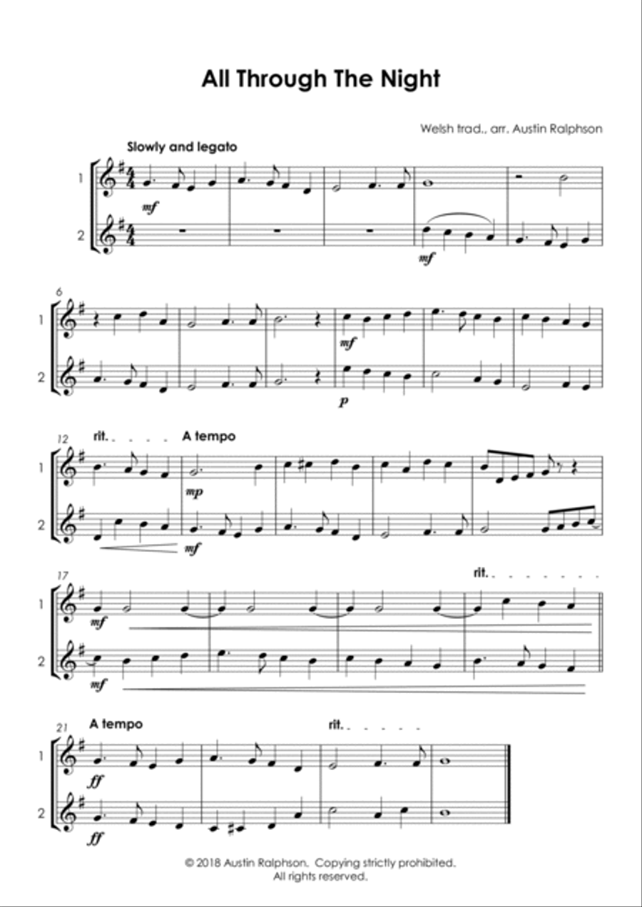 COMPLETE Book of 30 Horn Duets for Fun (popular classics volumes 1 and 2) - various levels Brass Duet scores gallery preview page 5