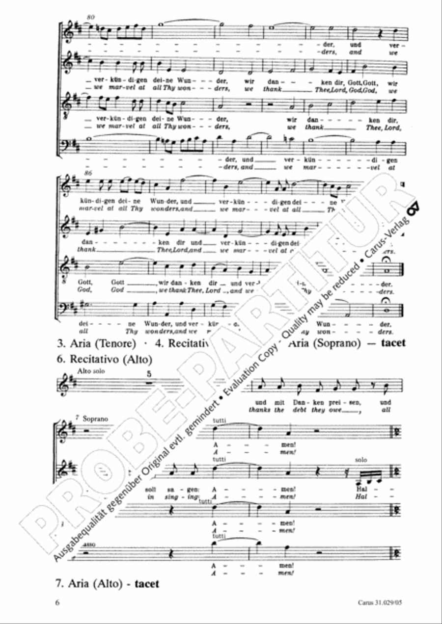 We thank Thee, Lord, God, we thank Thee, Lord (Wir danken dir, Gott, wir danken dir) 4-Part scores gallery preview page 7