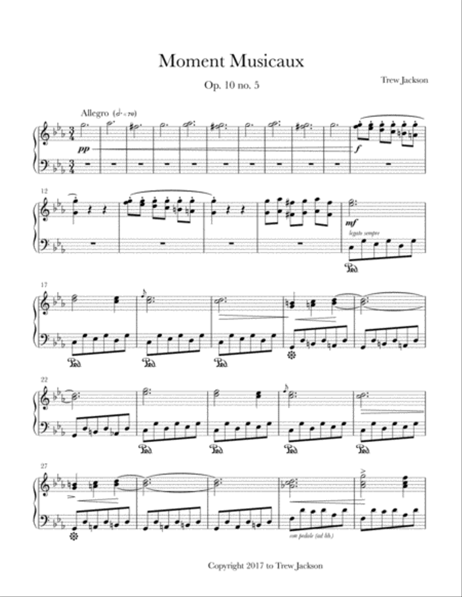 Moment Musicaux Piano Solo scores gallery preview page 1