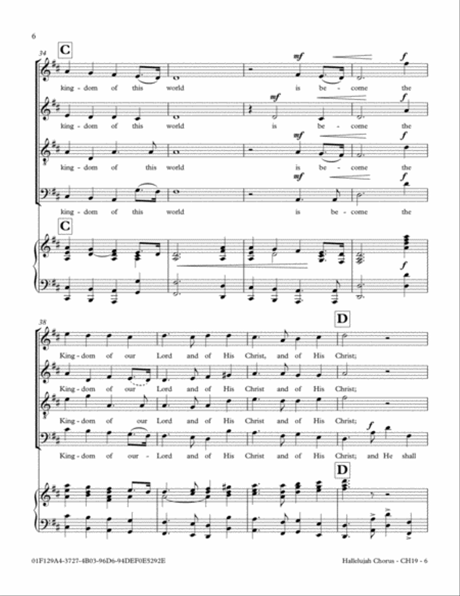 Hallelujah Chorus from The Messiah 4-Part scores gallery preview page 6