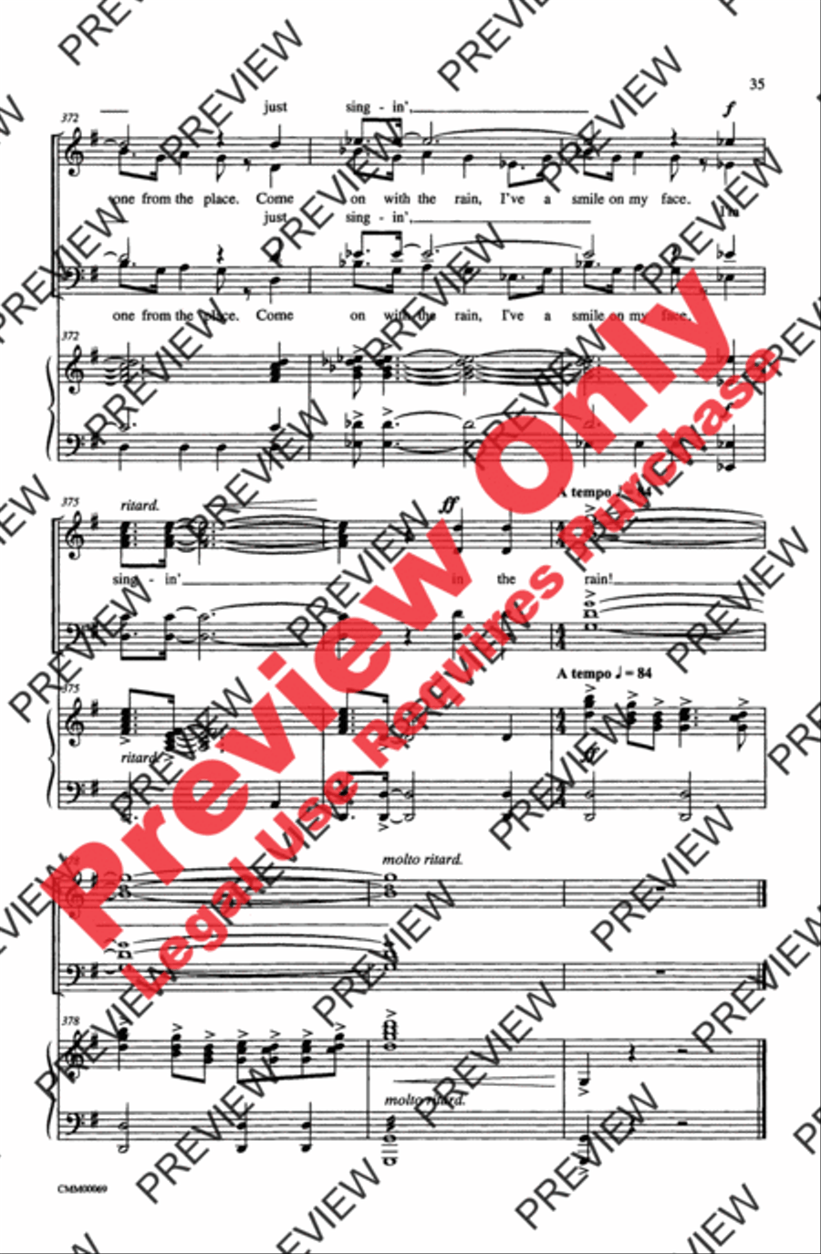The Music of M-G-M (A Choral Medley) 4-Part scores gallery preview page 35