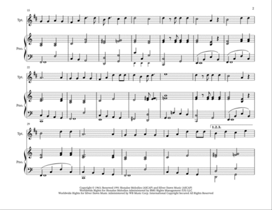 Puff The Magic Dragon Puff The Magic Dragon Trumpet Duet scores gallery preview page 2