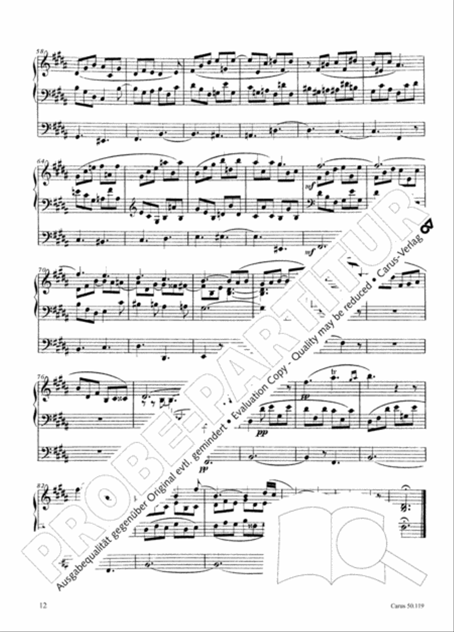 Organ Sonata No. 6 in E flat minor Organ scores gallery preview page 13
