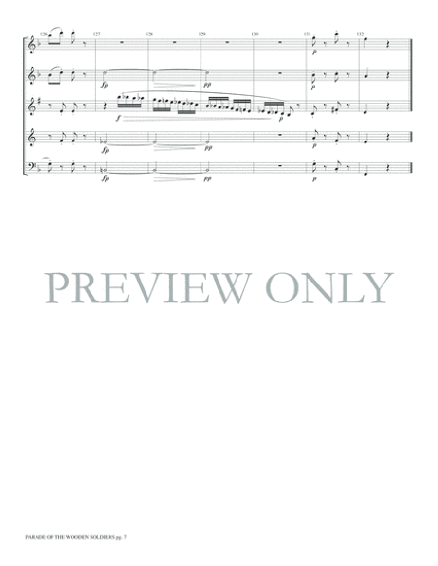Parade of the Wooden Soldiers Woodwind Quintet scores gallery preview page 9
