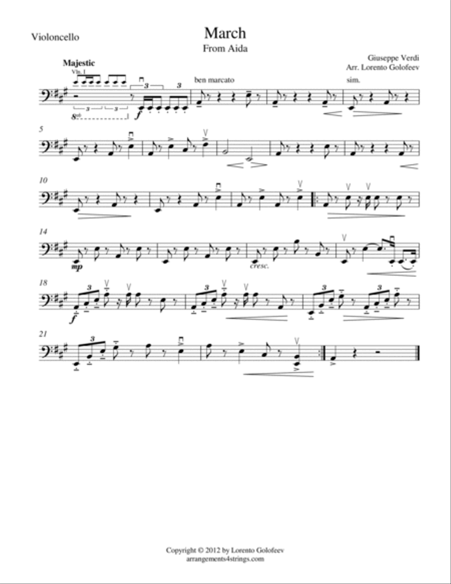 March from Aida March from Aida String Quartet scores gallery preview page 4