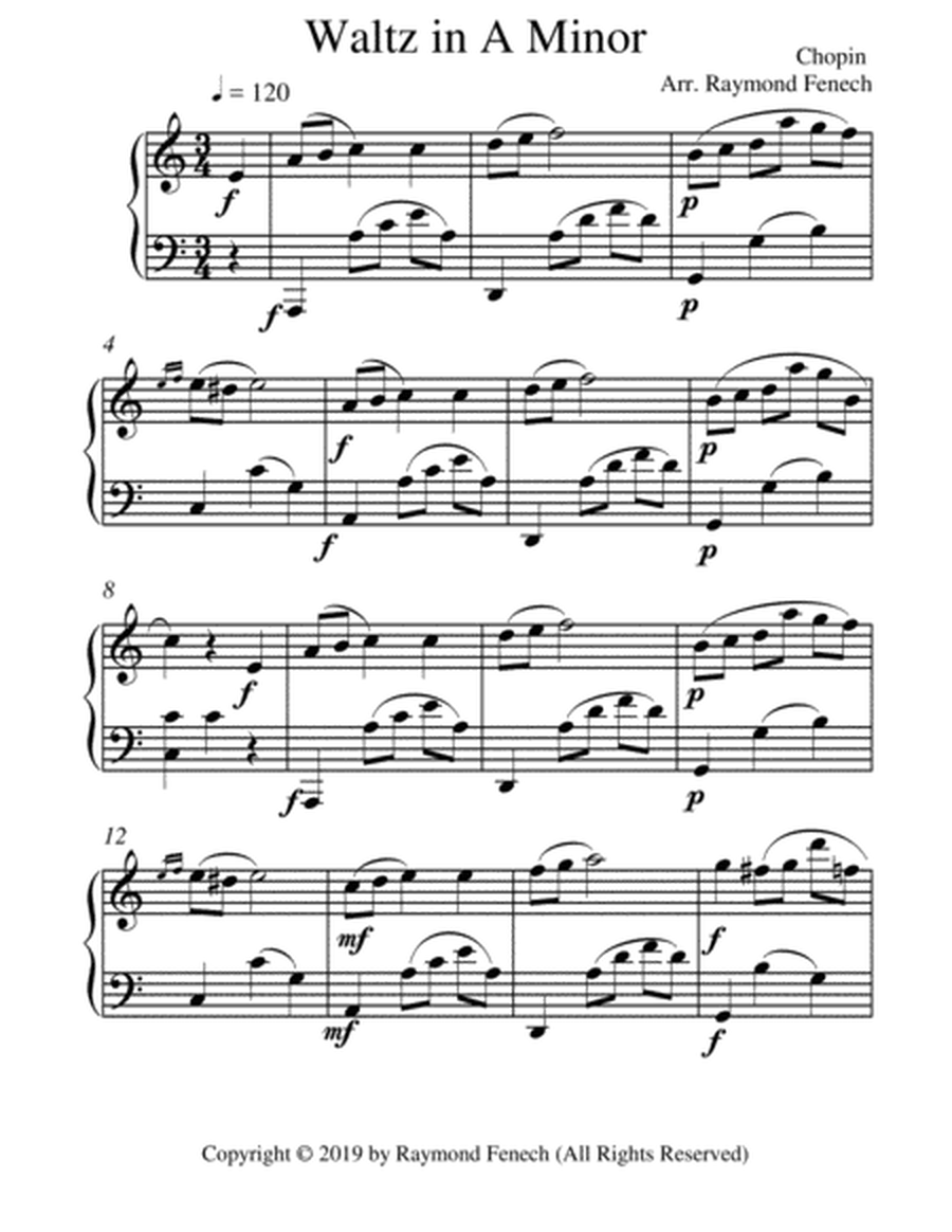Waltz in A Minor (Chopin) - Piano - Chamber music image number null