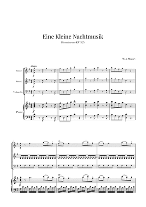 Book cover for Eine Kleine Nachtmusik for 2 Violins, Cello and Piano