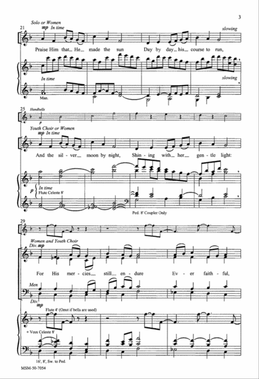 Praise, O Praise Our God and King 4-Part scores gallery preview page 4