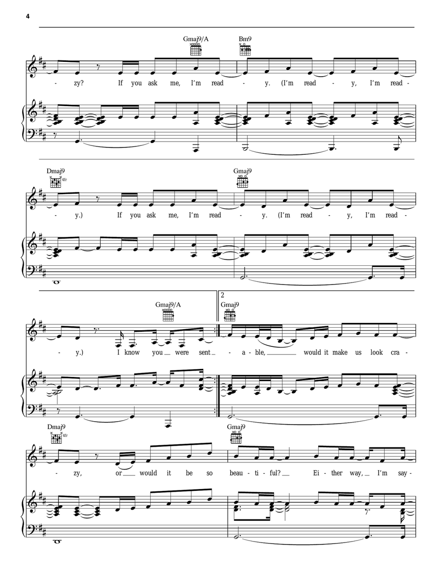 Un-Thinkable (I'm Ready) Piano, Vocal, Guitar scores gallery preview page 4